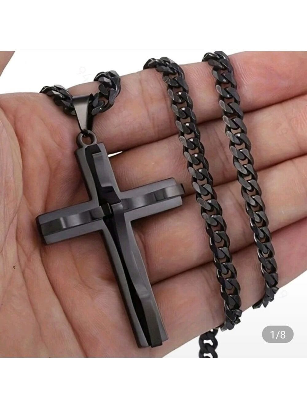 Hand Crafted Black Cross Necklace